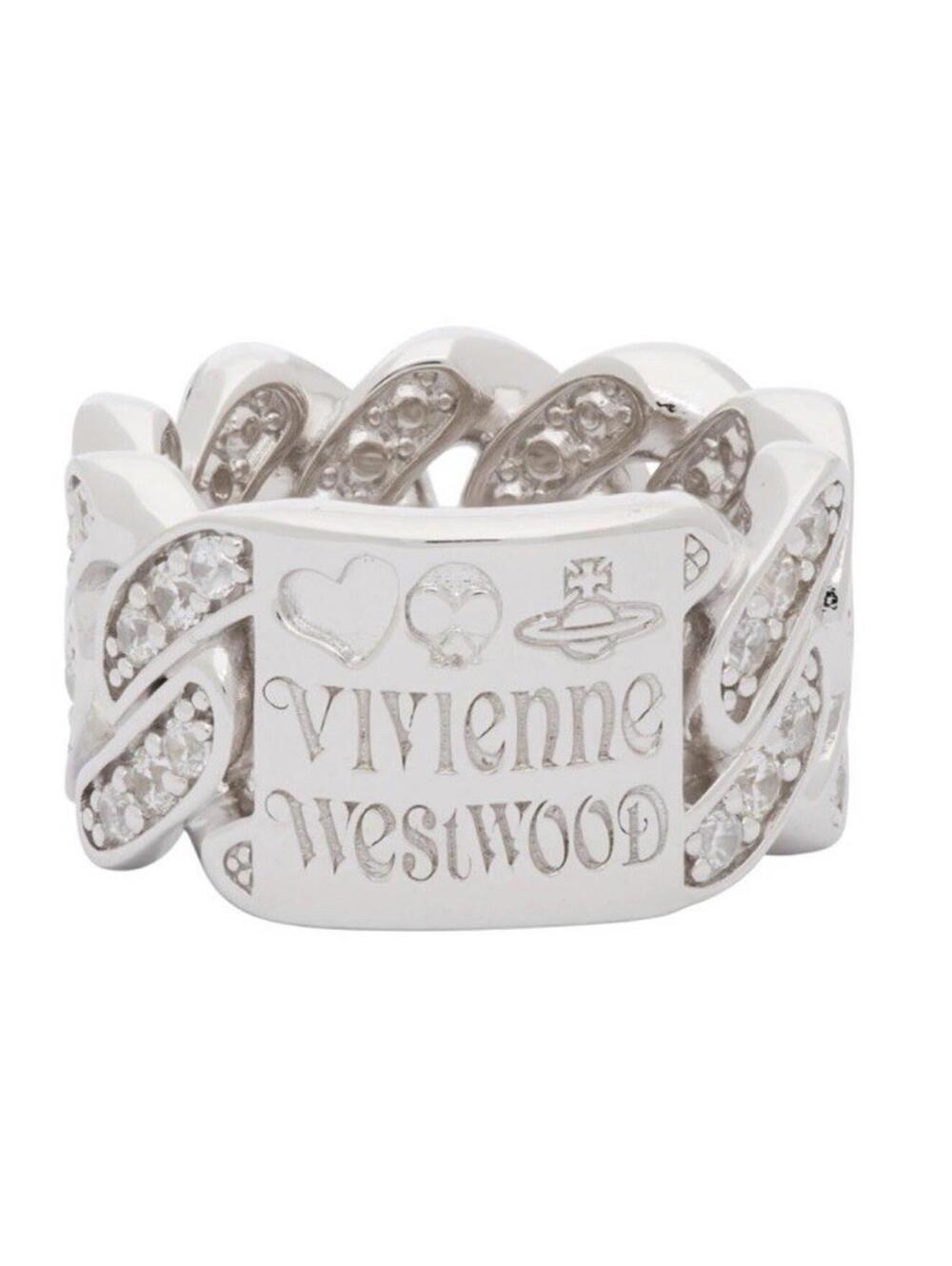 vivienne westwood Men Women Roy ring silver Armor Heart Skull Orb Size7.5 NEW